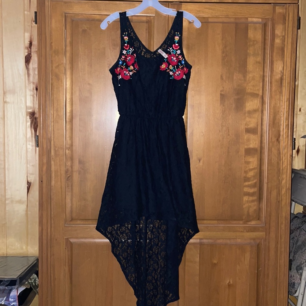 Black Laced High-Low Tank Dress